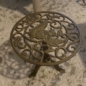 Brass Squirrel Plant Stand Trivet Woodland